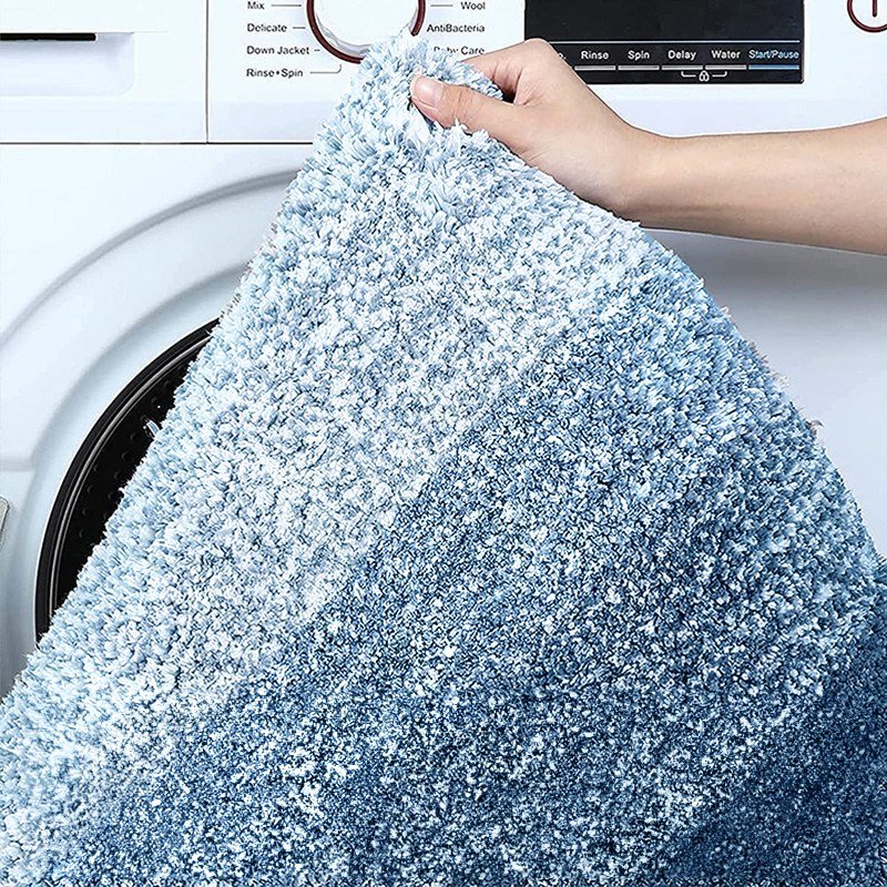 즈이리빙 두툼한 욕실 발매트 물세탁 가능 오염에 강함, 블루할인 상세 이미지 2