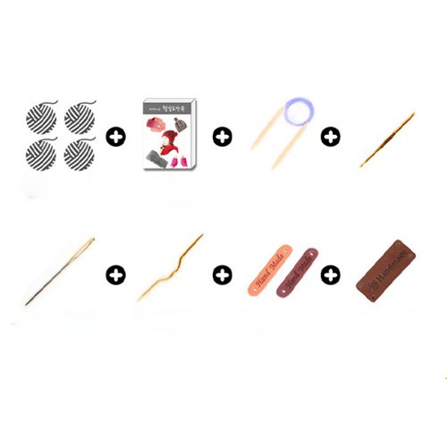 마마니트 울에이스 뜨개실 4p 목도리 DIY 세트, 1세트, 496남색 상세 이미지 1