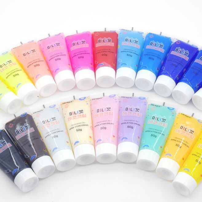 데코덴 생크림 접착제 데코크림 휴대폰 케이스꾸미기 펄 글리터 50g, C0033. 펄블랙