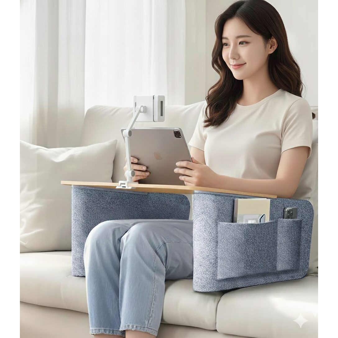 OZRIA 인체공학 노트북 쿠션 테이블 소파 침대 독서 태블릿 베드 테이블, 라이트우드쿠폰할인 상세 이미지 1