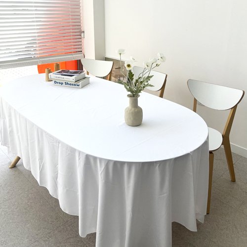 데코리아 북유럽풍 레이스 방수코팅 식탁보 JD164, 90cm x 1.5m, 화이트, 1개 상세 이미지 1