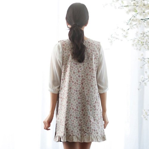 소담소담 로즈마리 린넨 원피스형 앞치마 2color 빅사이즈가능, 블루 일반사이즈, 1개 상세 이미지 2