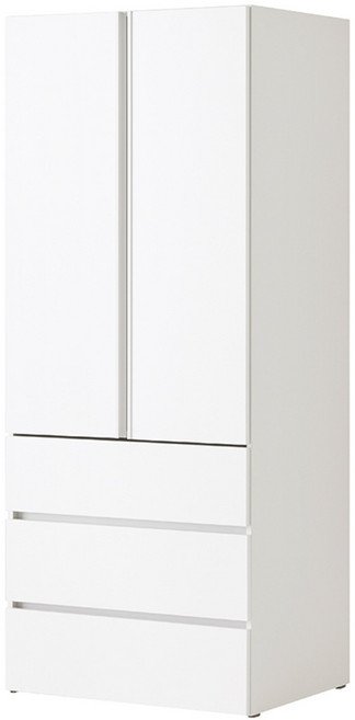 한샘 샘베딩 스테디 옷장 80cm(높이194cm) 행거서랍형 10종, A형 : 화이트무광도어+화이트몸통(A)
