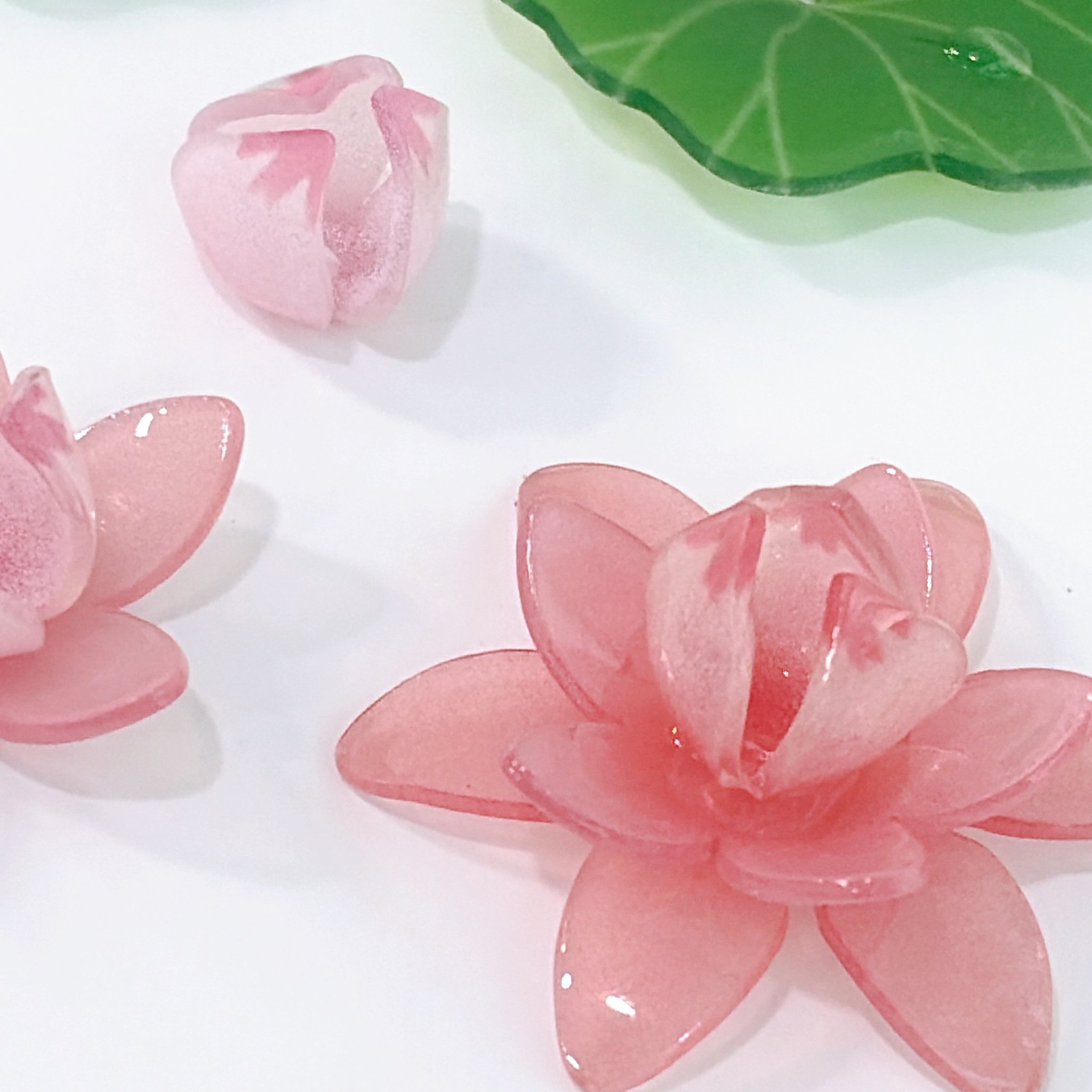 연꽃 연잎 비즈 불교 키링 악세사리 염주 팔찌 공예 만들기 DIY 부자재 재료, 1개 상세 이미지 2