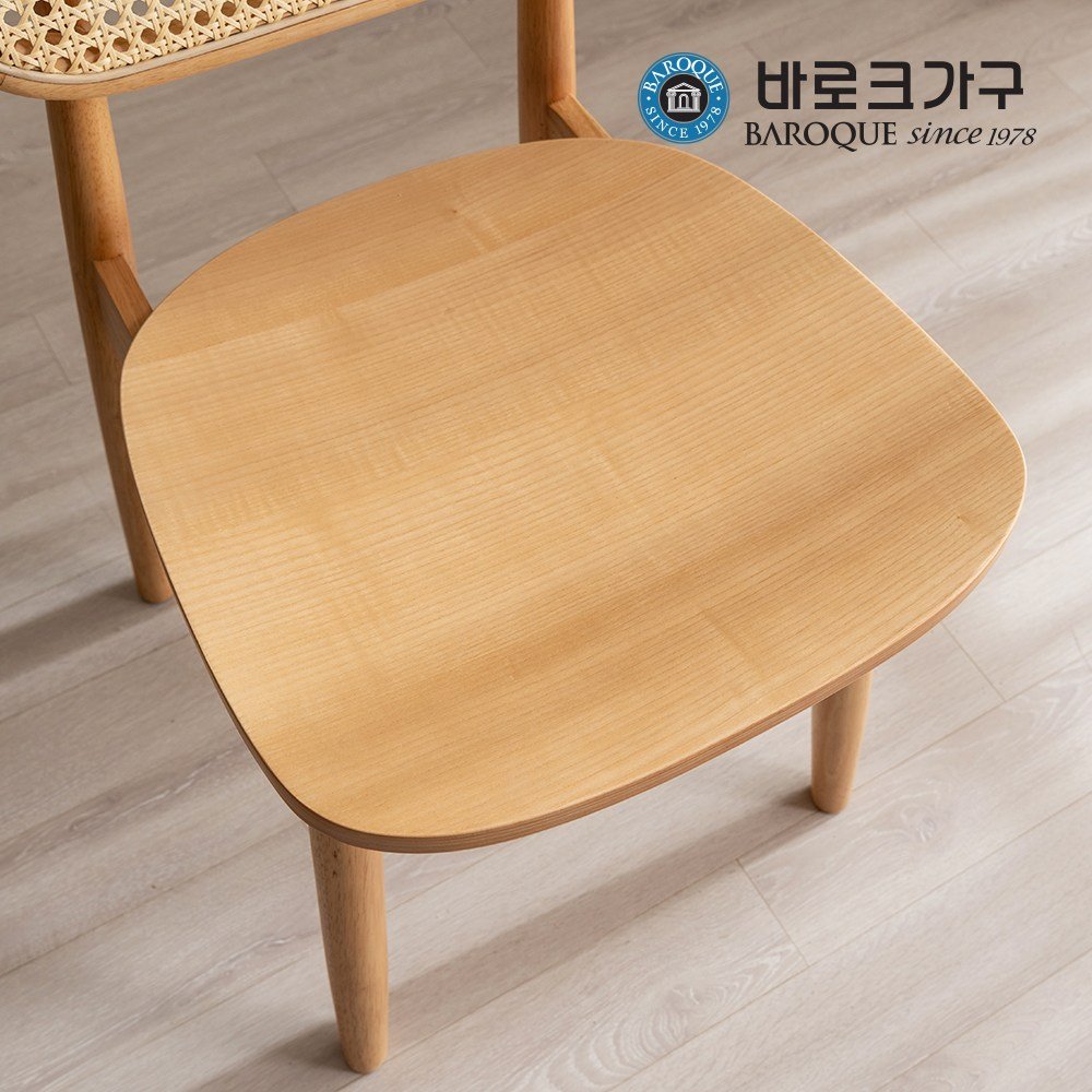 바로크가구 토니 라탄 1인용 원목 식탁의자_기본형, 네추럴할인 상세 이미지 2