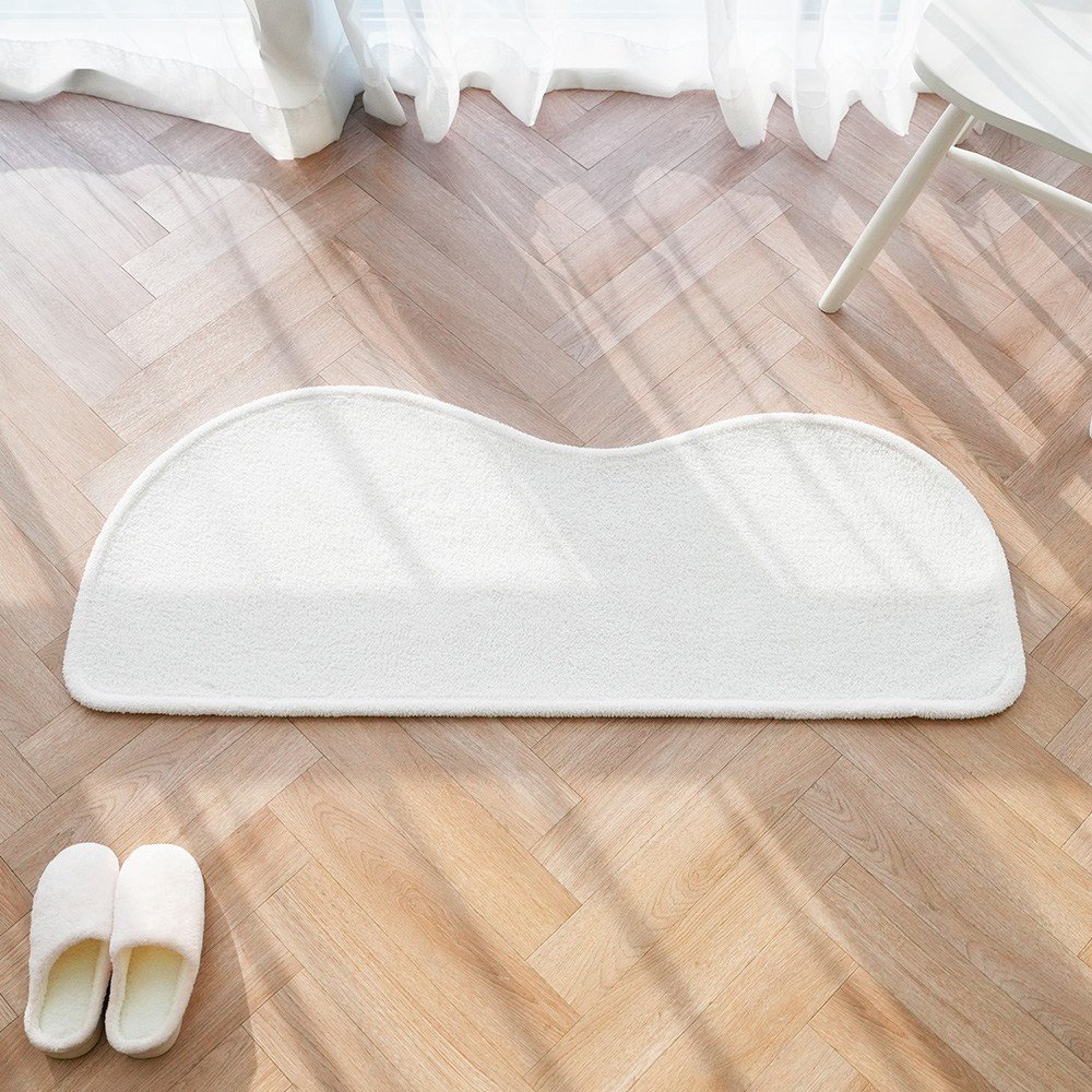 (국산)빨아쓰는 두툼한 주방 발매트 침대 미니러그 고래 구름 4셰입 50cm X 120cm, 베이지, 3.타원 50 x 120 cm 상세 이미지 2