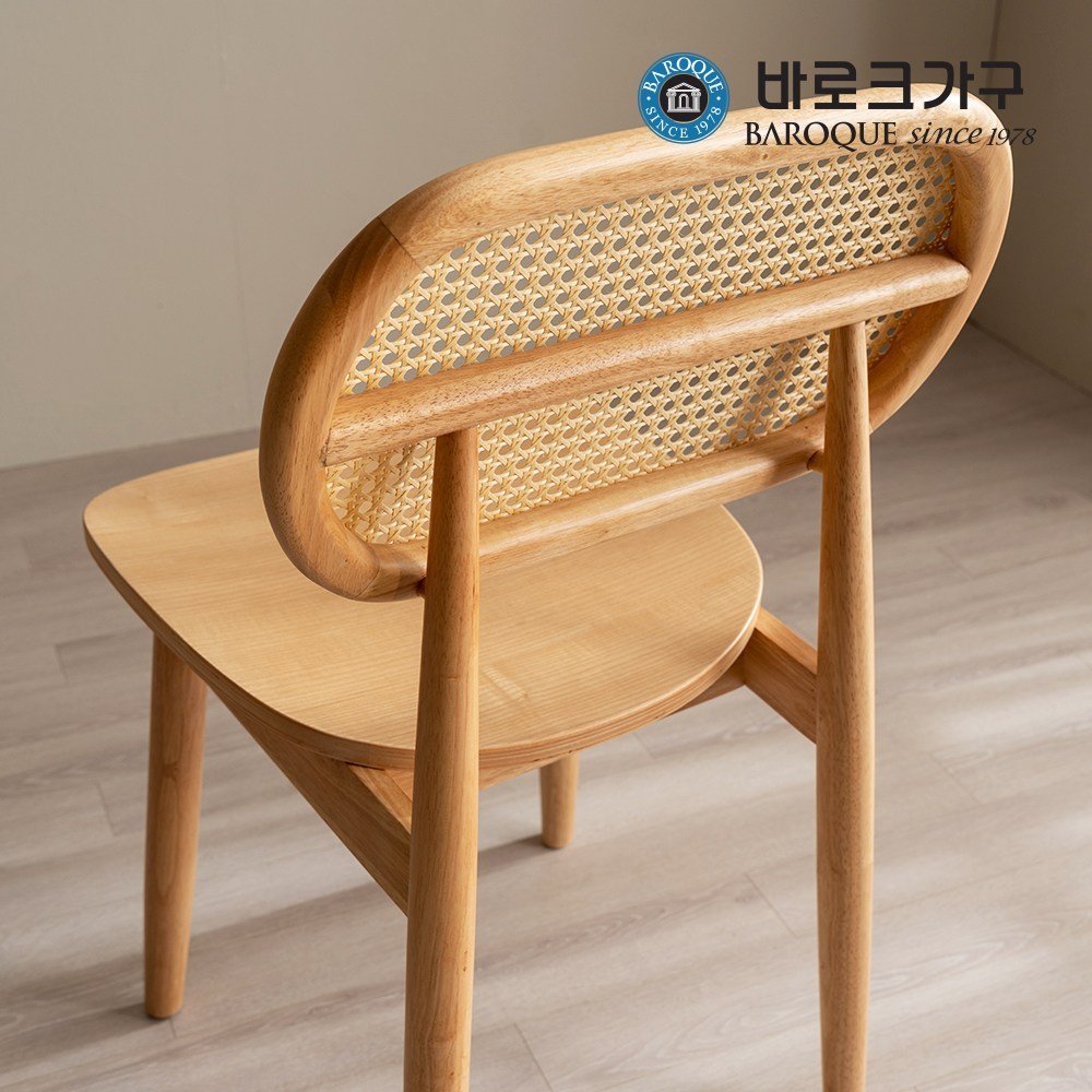 바로크가구 토니 라탄 1인용 원목 식탁의자_기본형, 네추럴할인 상세 이미지 2