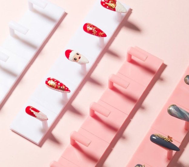 바르나 분리형 일자 네일팁 스탠드, 핑크, 2개 상세 이미지 2