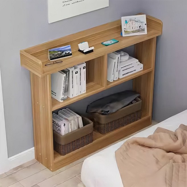 침대옆 책꽂이 길쭉한 협탁 틈새 수납장 벽쪽 선반 수납 선반, 1개, 나뭇결 100x20x95할인
