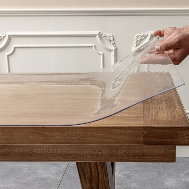마켓플랜 멀티 PVC 테이블 매트, 투명, 90 x 160 cm, 1개