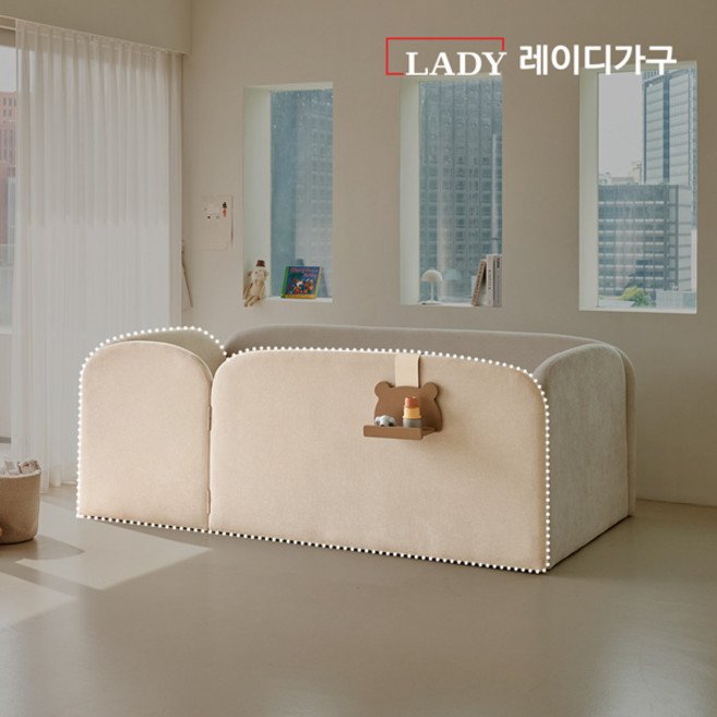 레이디가구 푸딩 안전가드(도어형) + SS 풋보드, 바닐라베이지