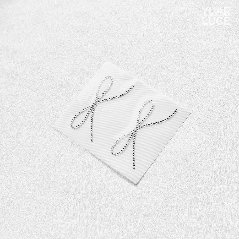 유아루체 심플 라인리본 Cry (2개1set) - 핫픽스모티브 발레코어룩 리폼 큐빅 의류전사지, 1개 상세 이미지 1