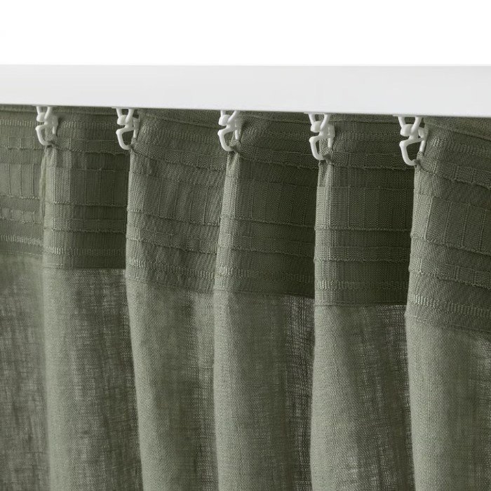 이케아 린넨 커튼 한쌍 커튼테이프 포함 145x250cm 뒤토그 상세 이미지 1